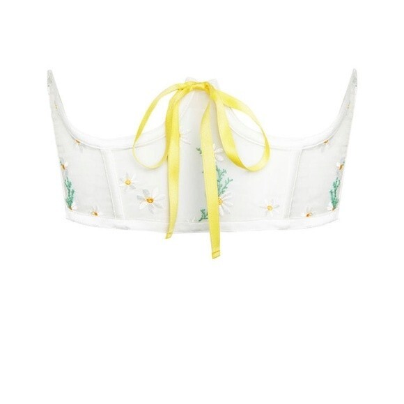 For Love & Lemons Lia Corset Belt XS Daisy Embroidered - Picture 6 of 6